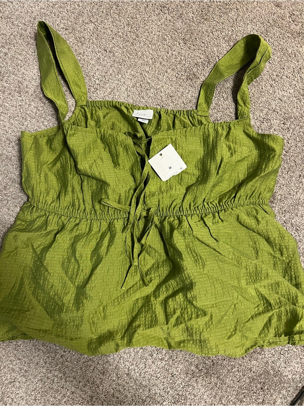 A New Day Olive Tie-Front Camisole Tank Top